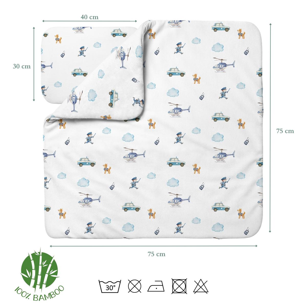 BABY Bambus-Bettwäsche Polizei - Weiß, Textil (75/75cm) - waldin