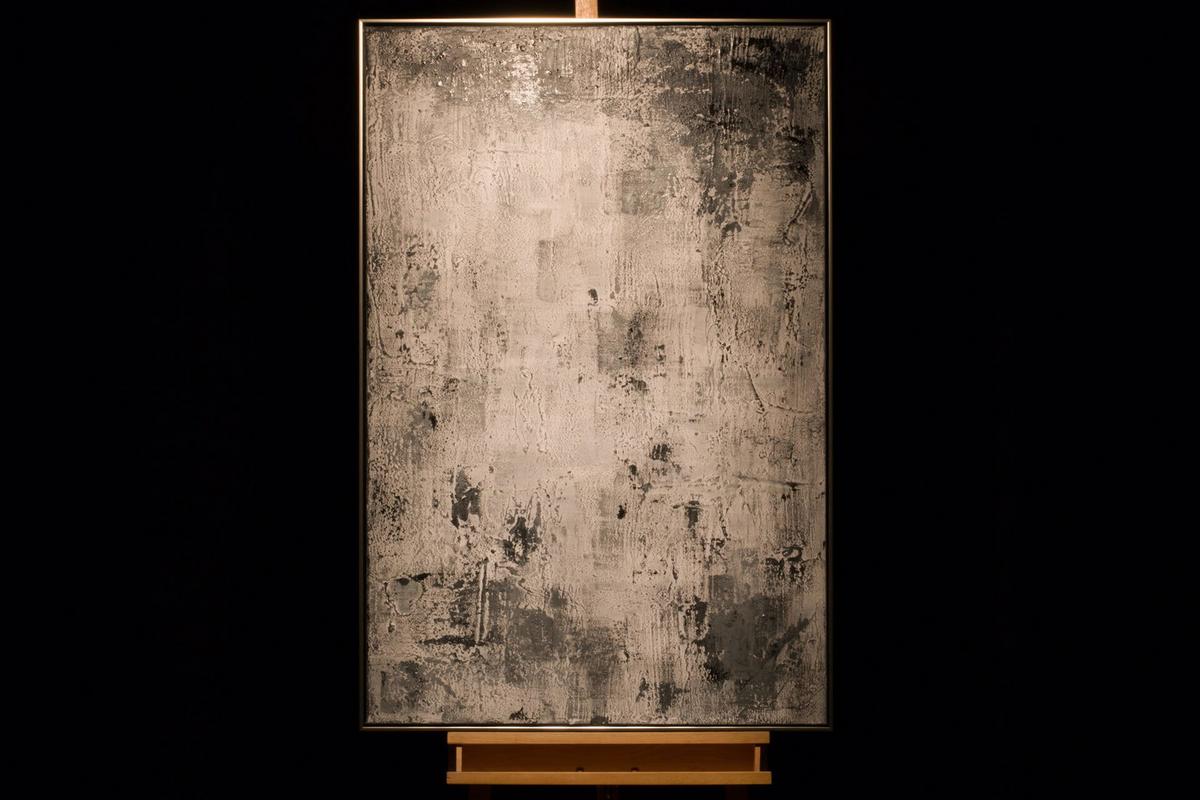 ACRYLBILD HANDGEMALT 83/123 cm - Schwarz/Grau, Textil (83/123cm) - KUNSTLOFT