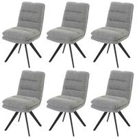 ESSZIMMERSTUHL Grau 6er-Set - Hellgrau/Grau, Textil (48/92/68cm) - MCW