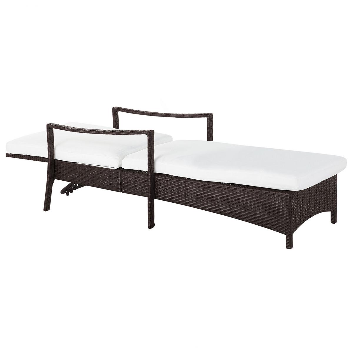 GARTENLIEGE braun Vasto - Braun, Kunststoff (63/96/158cm) - Beliani