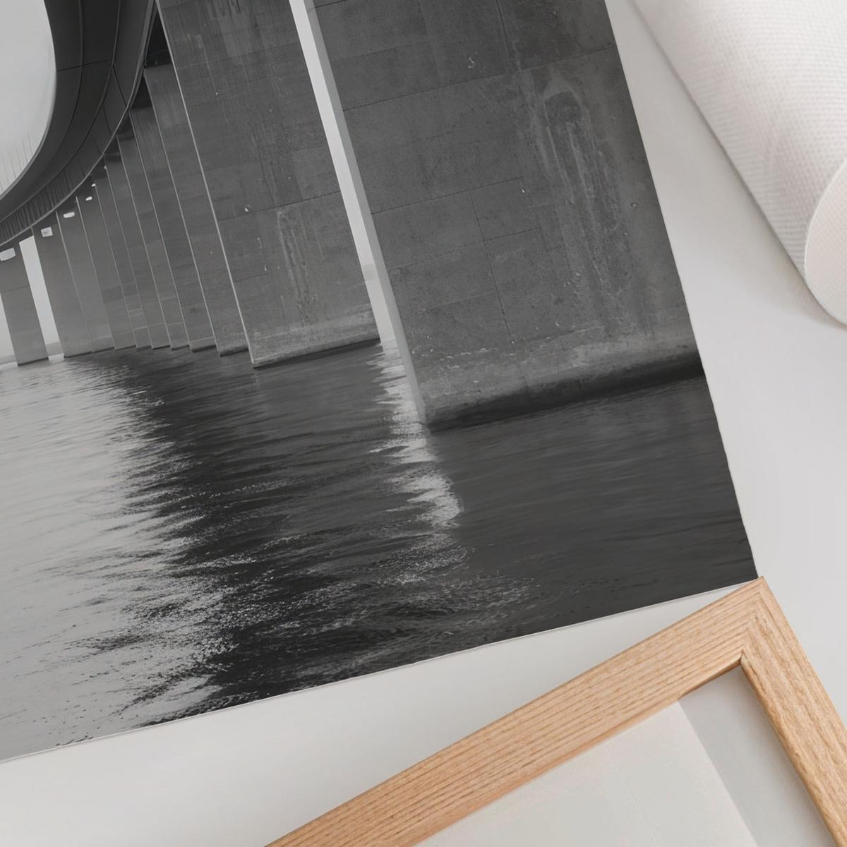 POSTER - 42x59 cm - Sample - Brücke und Wasser - Grau, Textil (42/59/0.1cm) - TULUP