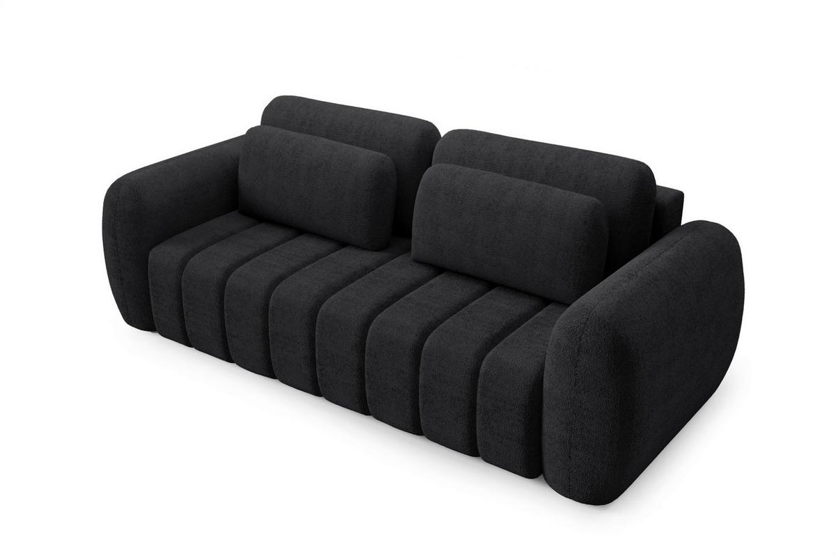 SCHLAFSOFA Caria - Schwarz, Holzwerkstoff/Textil (266/95/110cm) - Fun Möbel