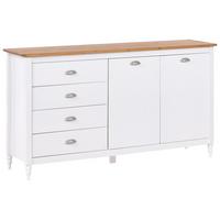 SIDEBOARD mit 2 Türen Kiefernholz Weiß Shillington - Weiß, Holz (150/83/40cm) - Beliani