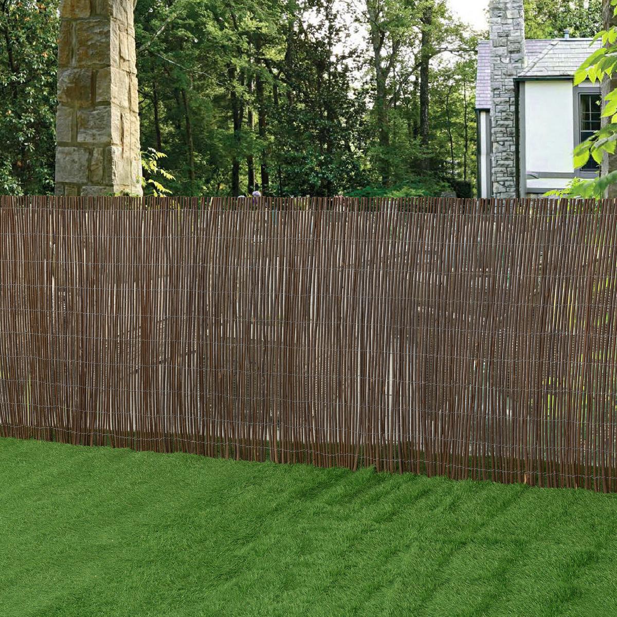 WEIDENZAUN Hyssna - Dunkelbraun, Naturmaterialien (100/100cm) - casa.pro