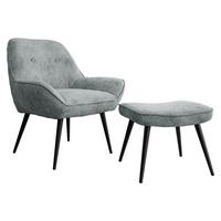 SESSEL Zorto Muz 809B mit Fußbank - Schwarz/Grau, Holz/Textil (73/89/73cm) - MIRJAN24