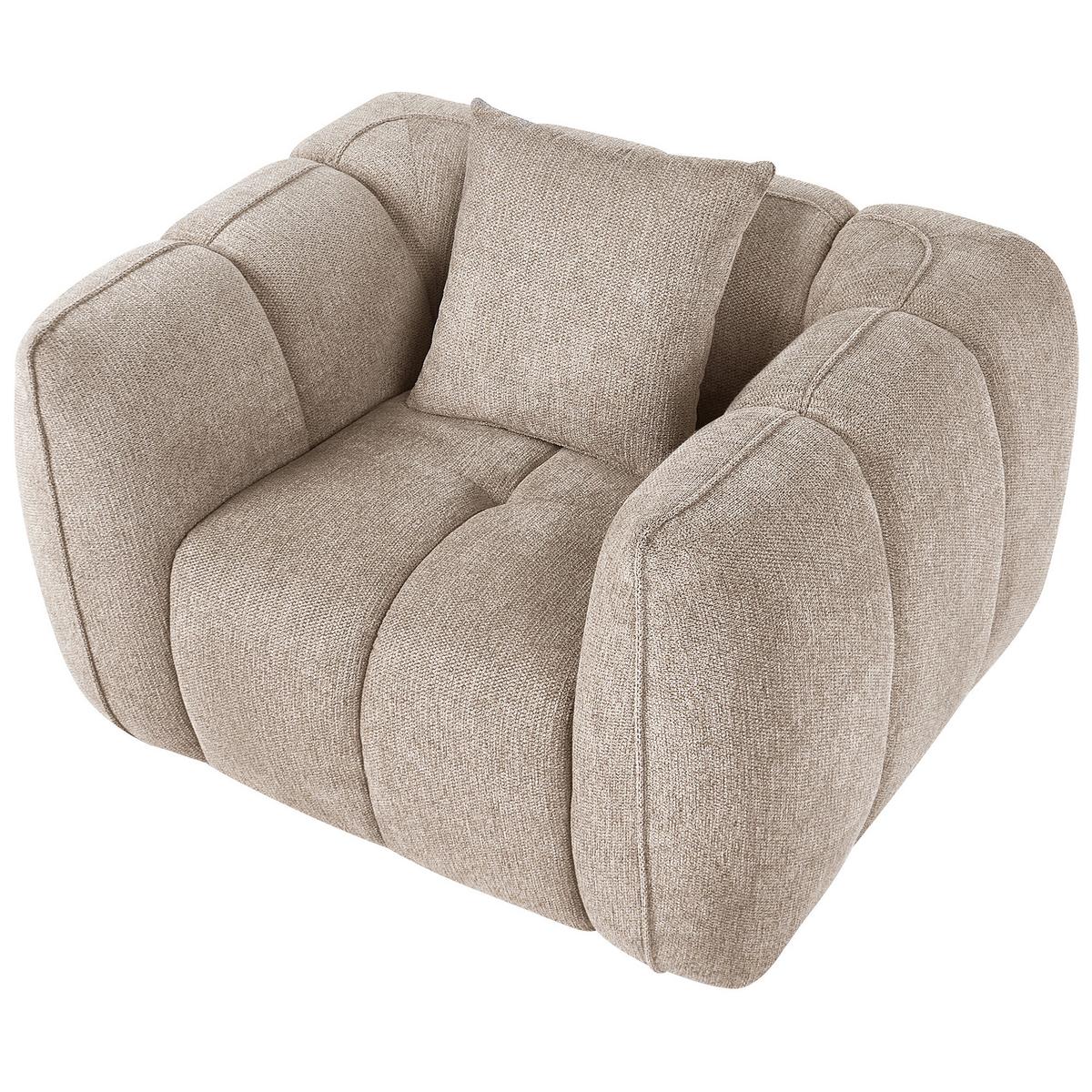 SESSEL Stoff Taupe Ness - Taupe, Textil (114/69/89cm) - Beliani