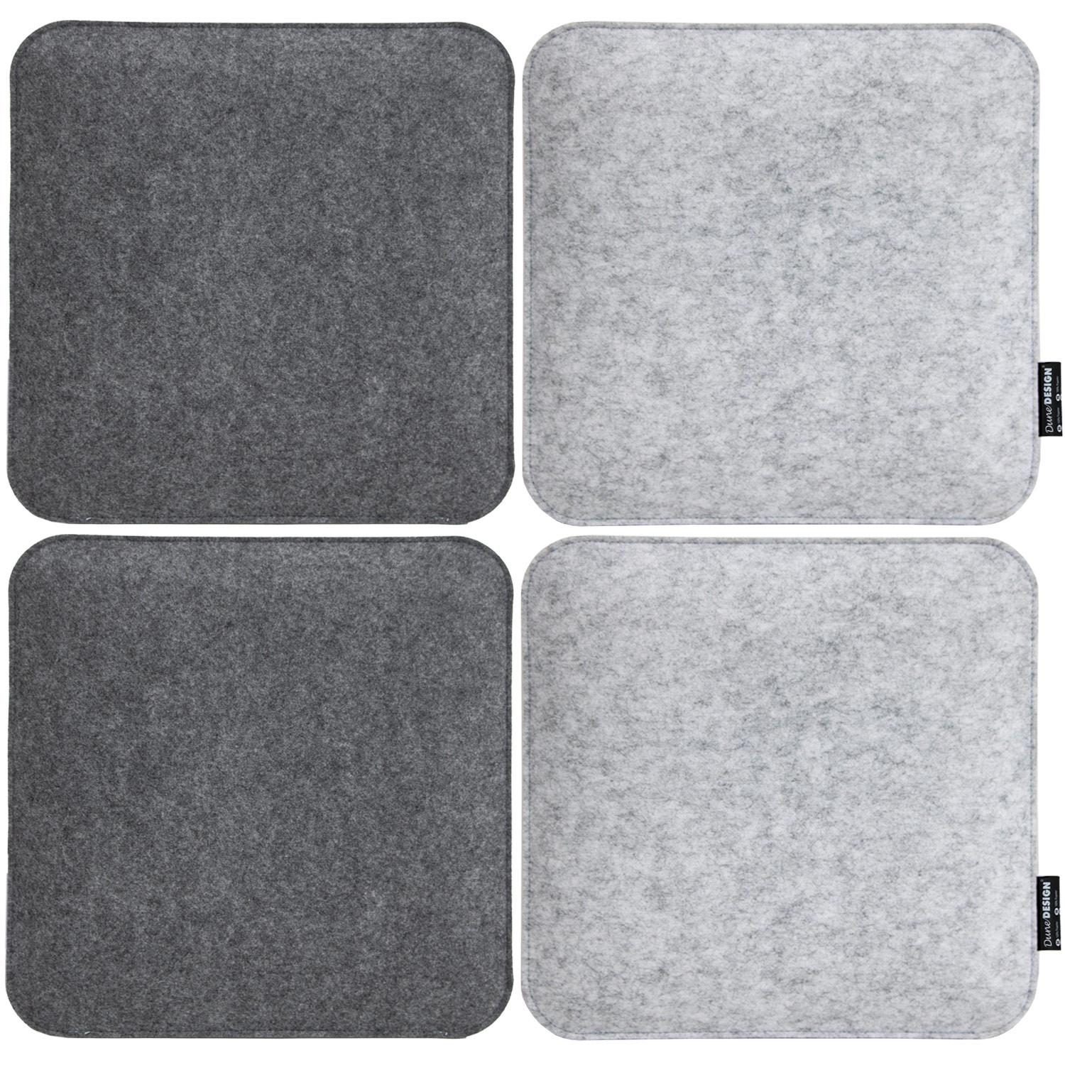 STUHLKISSEN 4er Set 35/35 cm Filz, Grau - Grau, Kunststoff (35/35/3cm) - Dunedesign