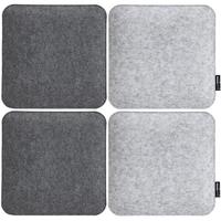 STUHLKISSEN 4er Set 35/35 cm Filz, Grau - Grau, Kunststoff (35/35/3cm) - Dunedesign