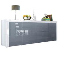 SIDEBOARD La Paz Grau Hochglanz / Weiß Hochglanz - Grau, Holzwerkstoff (200/72/35cm) - Vladon