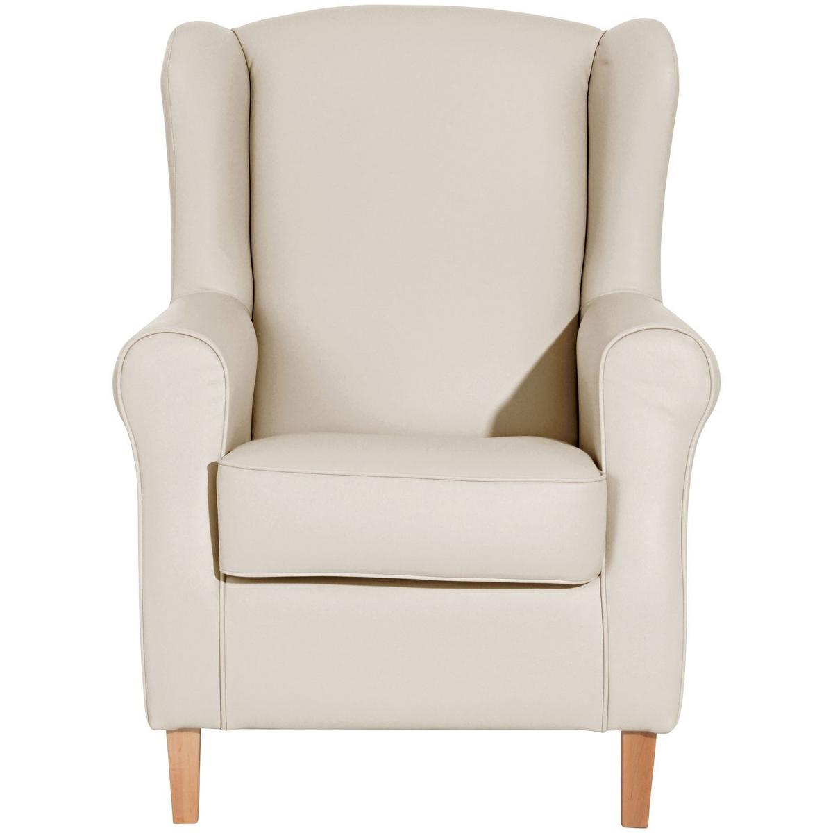 OHRENSESSEL Karlen Bezug Kunstleder Buche natur / beige - Beige/Buchefarben, Kunststoff (86/103/77cm) - 58aufmkessel