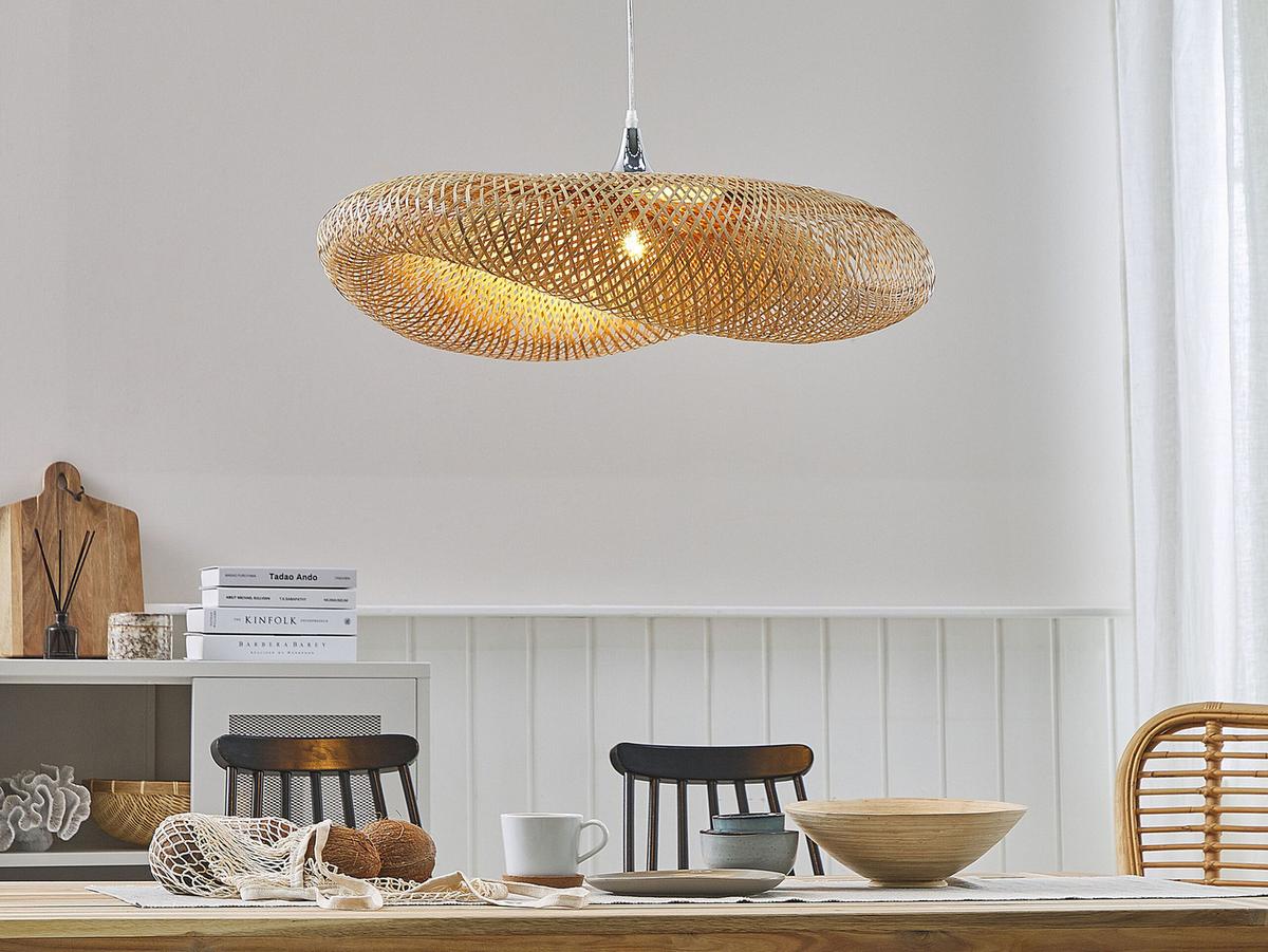 HÄNGELEUCHTE Boyne 80/80/118 cm - Hellbraun, Holz (80/80/118cm) - Beliani