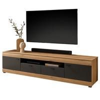 TV-LOWBOARD in Eiche, grau 200 cm, TV Unterschrank XXL mit Soft-Close - Kaschmir/Eichefarben, Holzwerkstoff/Kunststoff (200/48/45cm) - Furn.Design