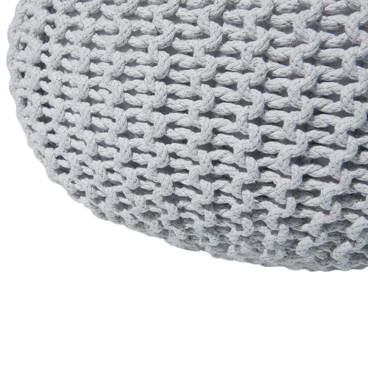 POUF Conrad 40/40/25 cm - Grau, Naturmaterialien/Textil (40/25/40cm) - Beliani