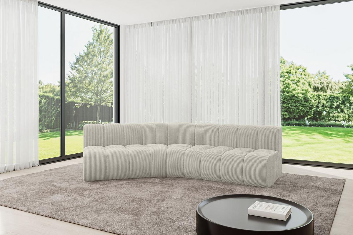 ECKSOFA modulares Sofa Montra-L1 - 290x174x70 cm Creme - Hellgrau/Creme, Holzwerkstoff/Textil (290/174cm) - ALTDECOR