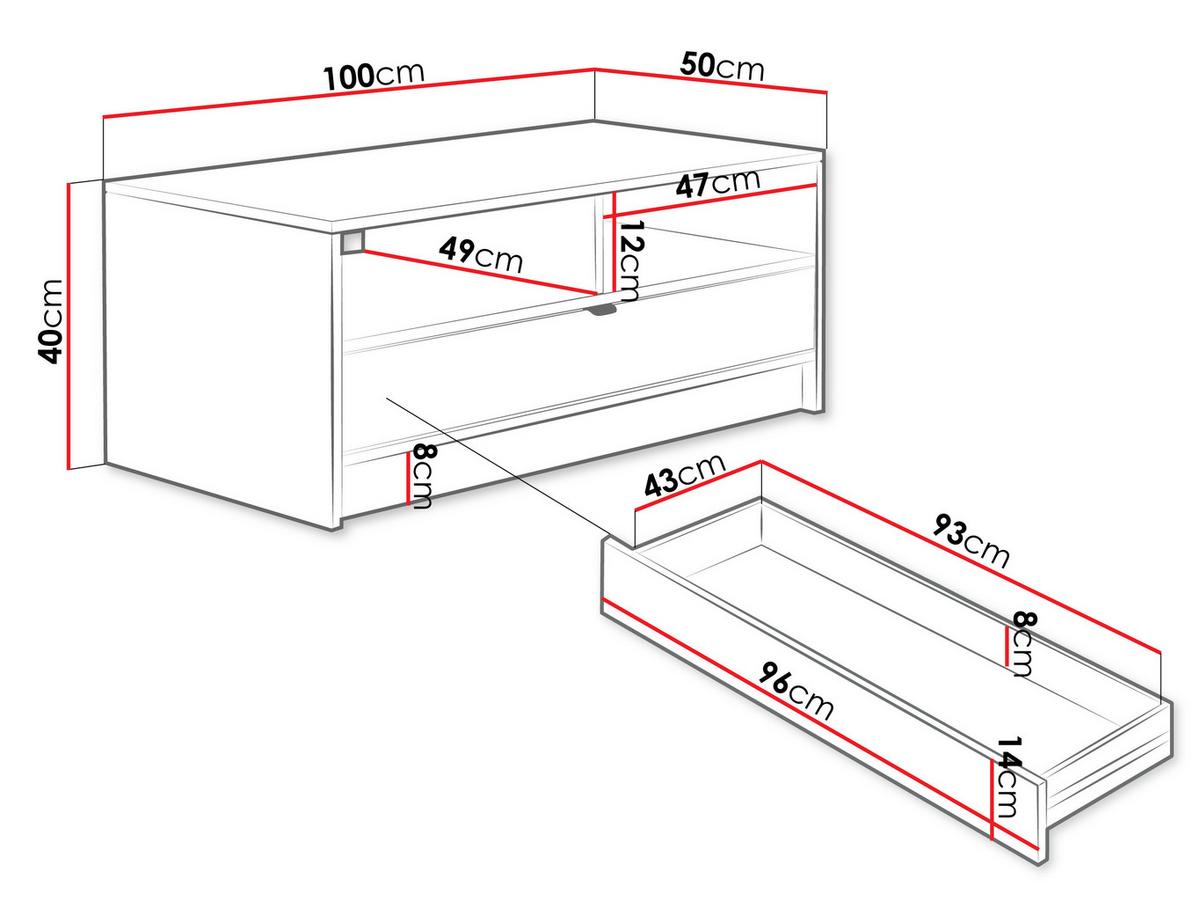 COUCHTISCH Tireno - Goldfarben/Weiß, Holzwerkstoff/Metall (50/100/40cm) - MIRJAN24