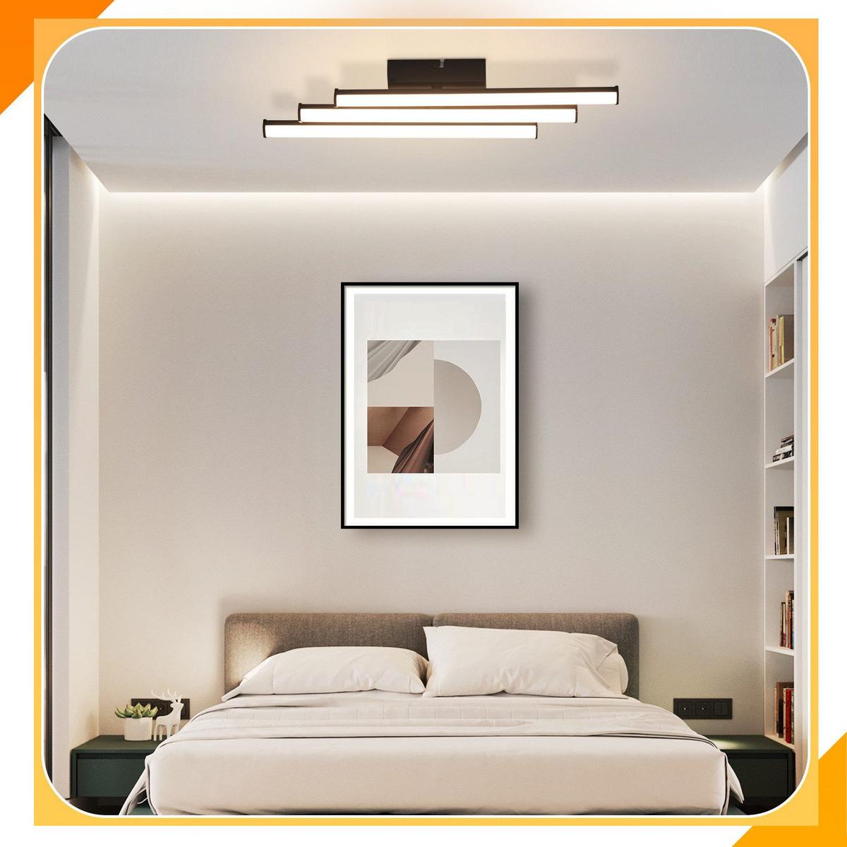 LED-DECKENLEUCHTE Machado 12/44/6cm - Schwarz, Metall (44/12/6cm) - Nettlife