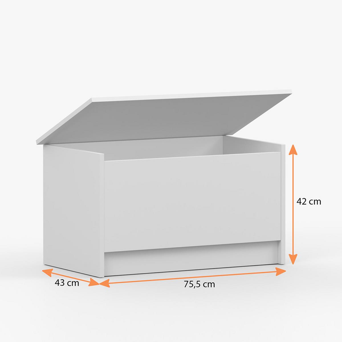 SPIELZEUGKISTE OLAF I 75,5cm/42cm/43cm Weiß - Weiß, Holzwerkstoff (75.5/43cm) - imoebel24