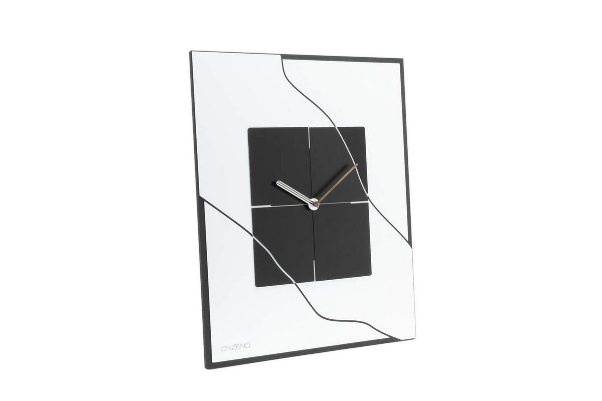 WANDUHR Design Schwarz-Weiß 40/51 cm - Schwarz, Kunststoff (40/50.5/1cm) - ONZENO