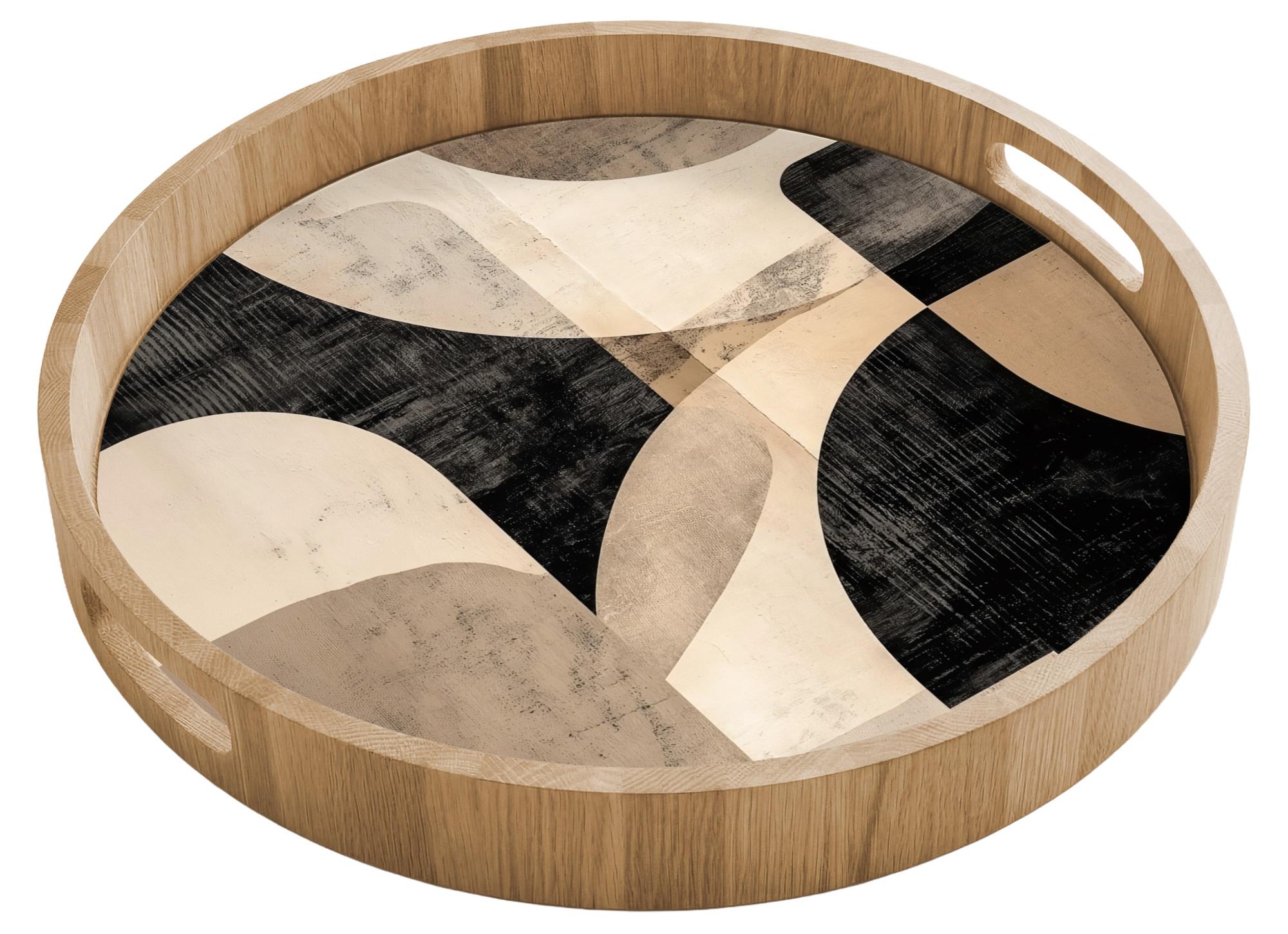 TABLETT Abstrakt - Formen - Modern - Beige 40x40 cm - Beige, Holz (40/5/5cm) - OnlyWow