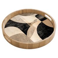 TABLETT Abstrakt - Formen - Modern - Beige 40x40 cm - Beige, Holz (40/5/5cm) - OnlyWow