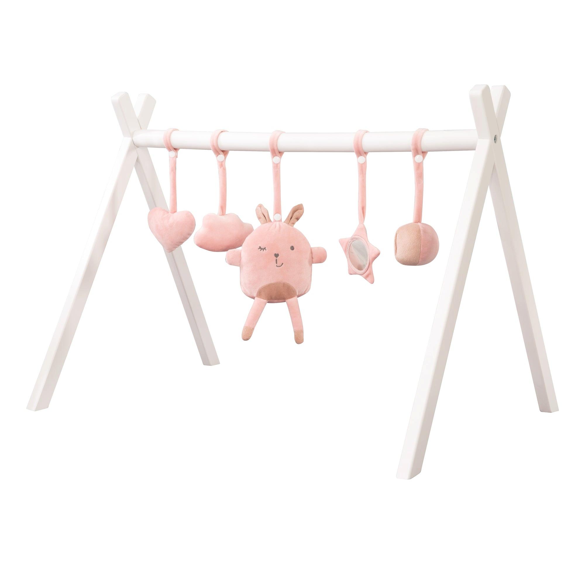 SPIELTRAPEZ inkl. Anhängerset roba Style rosa - Weiß, Holz (69/52/51.5cm) - Roba