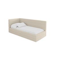 EINZELLBETT Jugendbett mit Bettkasten, Rechts - BEMY 100x200 Dunkelbeige - Taupe, Holzwerkstoff/Textil (100/200cm) - ALTDECOR