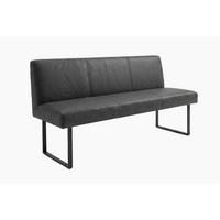 ESSZIMMERBANK ELEEN Schwarz Leder - Schwarz, Leder (143/85/69cm) - KAWOLA