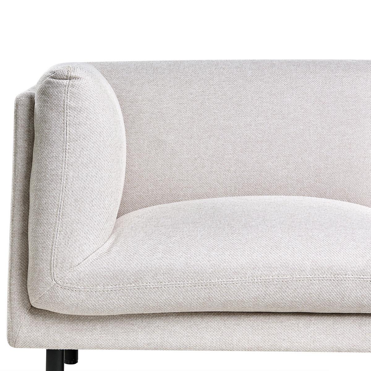 3-SITZER-SOFA Stoff Hellbeige Vorgod - Beige, Textil (221/76/84cm) - Beliani