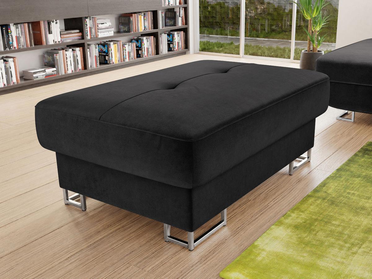 POLSTERHOCKER Cotere - Anthrazit/Silberfarben, Holz/Textil (104/42/67cm) - MIRJAN24
