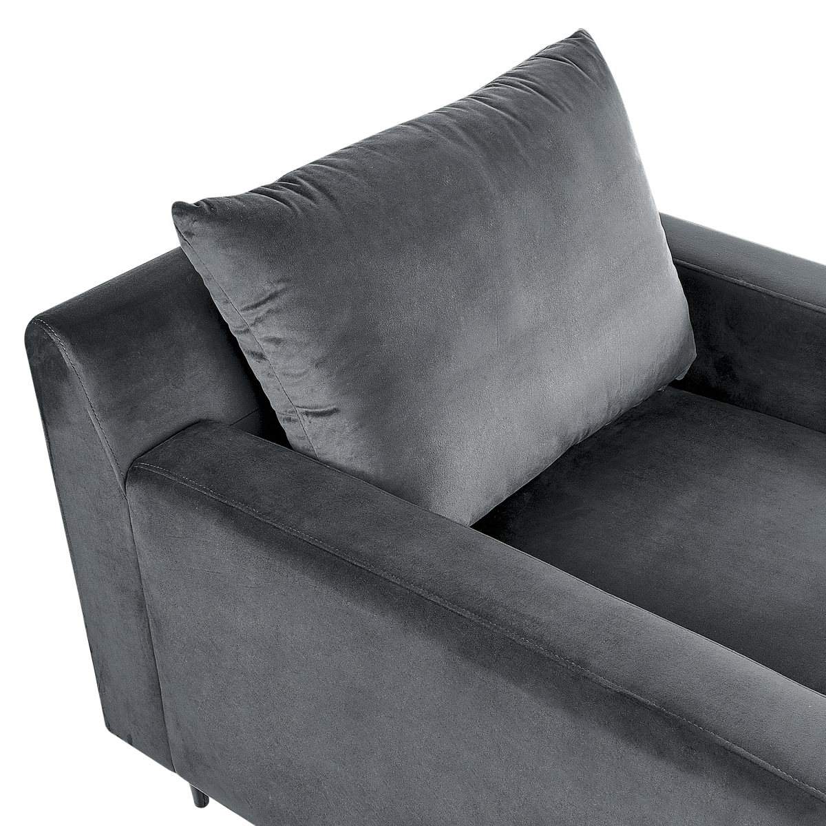 CHAISELONGUE Samtstoff grau/schwarz Gueret - Schwarz/Grau, Textil (88/73/165cm) - Beliani