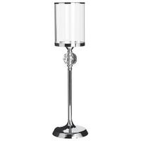 KERZENSTÄNDER Silber 58 cm Cotui - Silberfarben, Glas (16/58/16cm) - Beliani