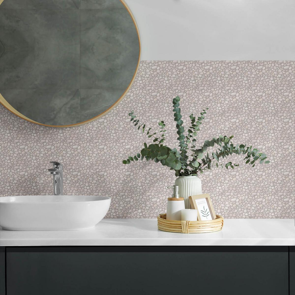 WANDPANEEL 10x 40x20 cm selbstklebend Ciottolo - Beige, Kunststoff (20/1.6/40cm) - Wallfluent