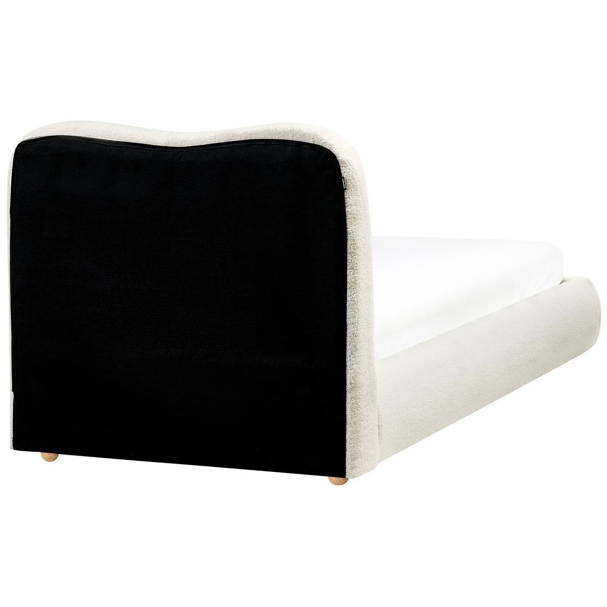 BETT mit Stauraum 90/200 cm Bouclé Cremeweiß Blagnac - Creme, Textil (90/200cm) - Beliani