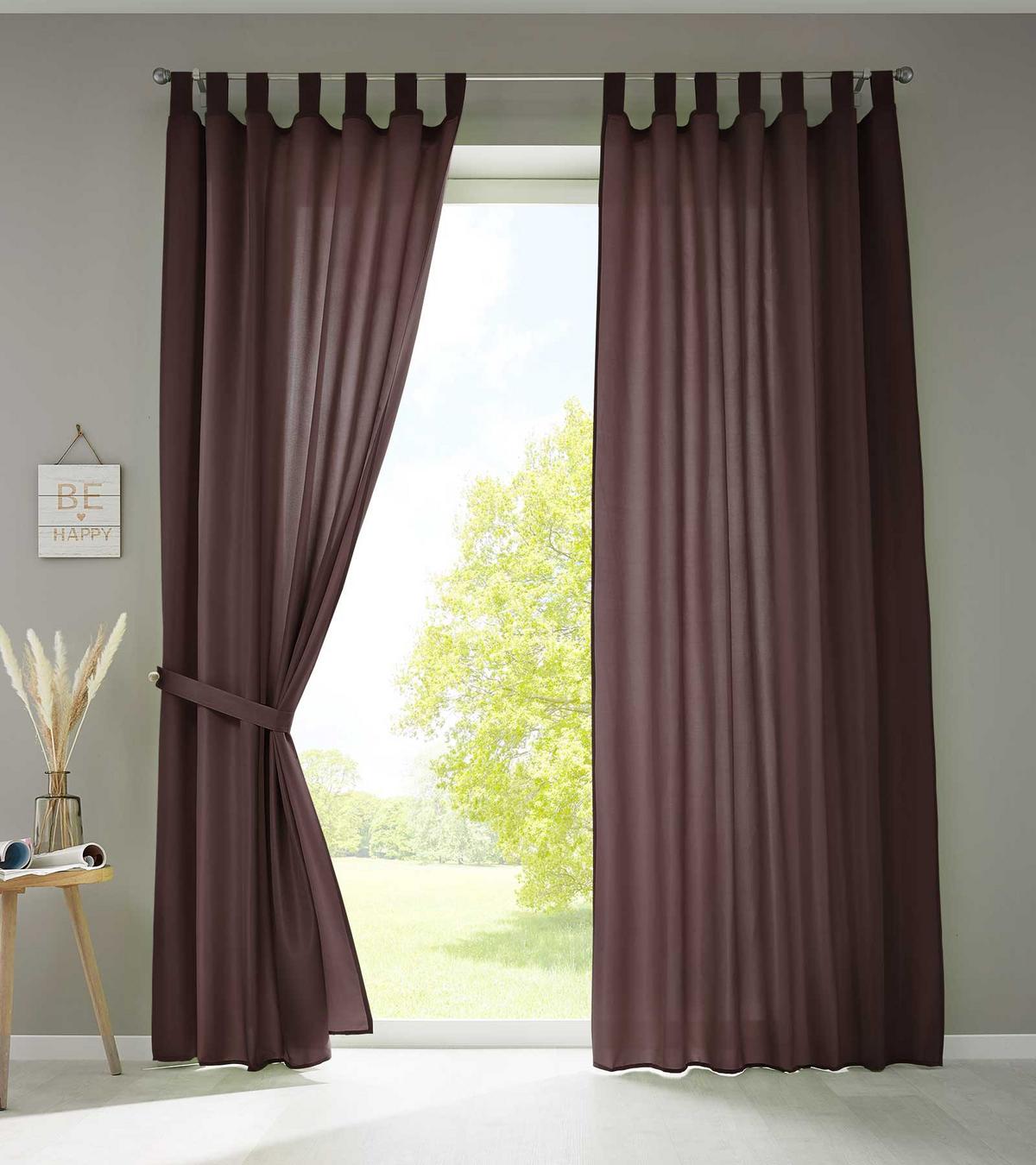 VORHANG 2ER SET POTSDAM HxB 225x140 cm Braun - Braun, Textil (140/225cm) - Gardinenbox