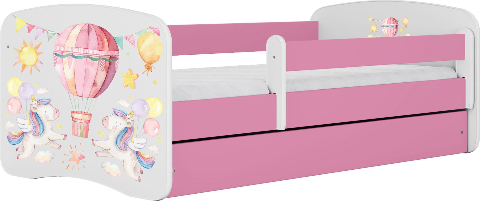 KINDERBETT Emily mit Schublade und Matratze, Rosa 70x140 cm - Hellrosa, Holzwerkstoff (140/70cm) - WFL GROUP