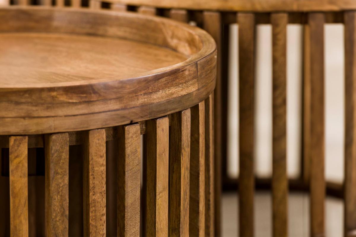 COUCHTISCH LANI 2ER SET Braun Mango - Braun, Mangoholz/Holz (65/65/40cm) - KAWOLA