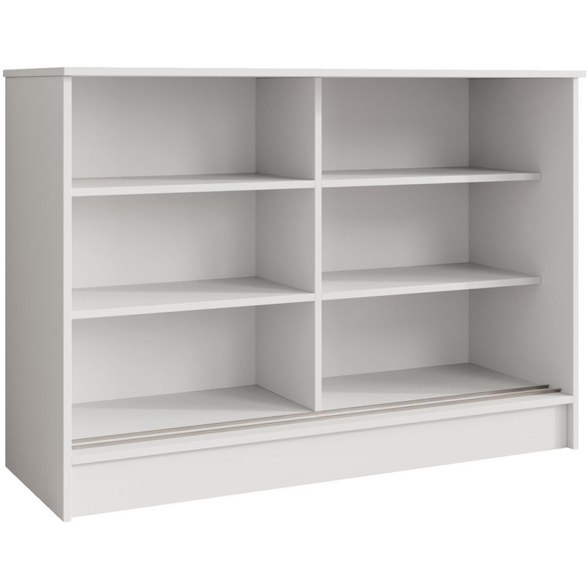 KOMMODE Horizon mit 2 Schiebetüren, Weiß, 100 cm - Schwarz/Weiß, Holzwerkstoff (101/85/43.5cm) - Beautysofa