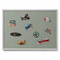 MAGNETTAFEL 70x50 cm Silberner Rahmen Helloliv - Dunkelgrün, Metall (70/50/0.4cm) - TULUP