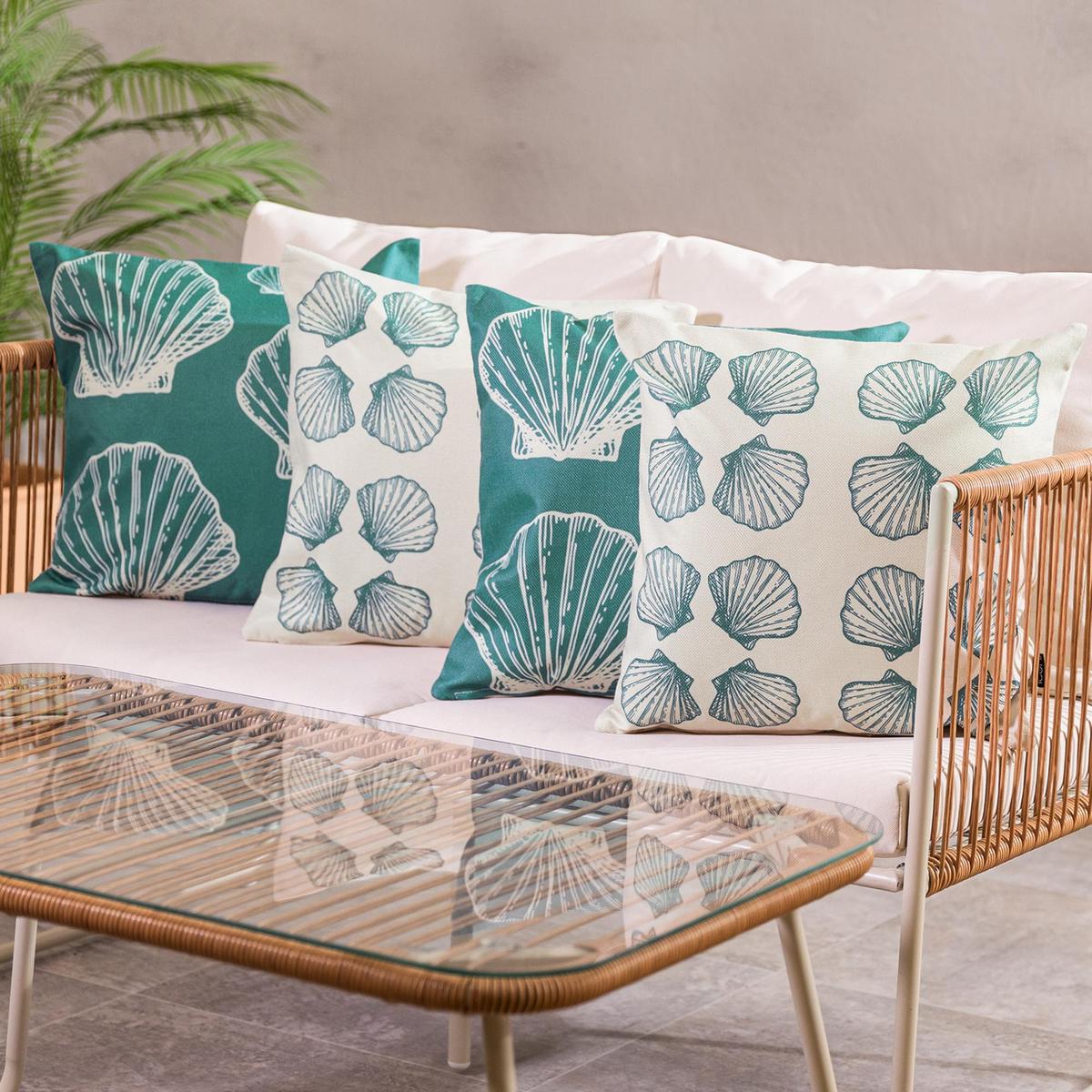 OUTDOORKISSEN 4er Set - Türkis, Textil (43/43cm) - icon