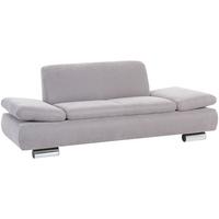 SOFA 2-Sitzer Kaye Bezug Veloursstoff Metallfuß verchromt / silber - Grau, Kunststoff (190/76/90cm) - 58aufmkessel