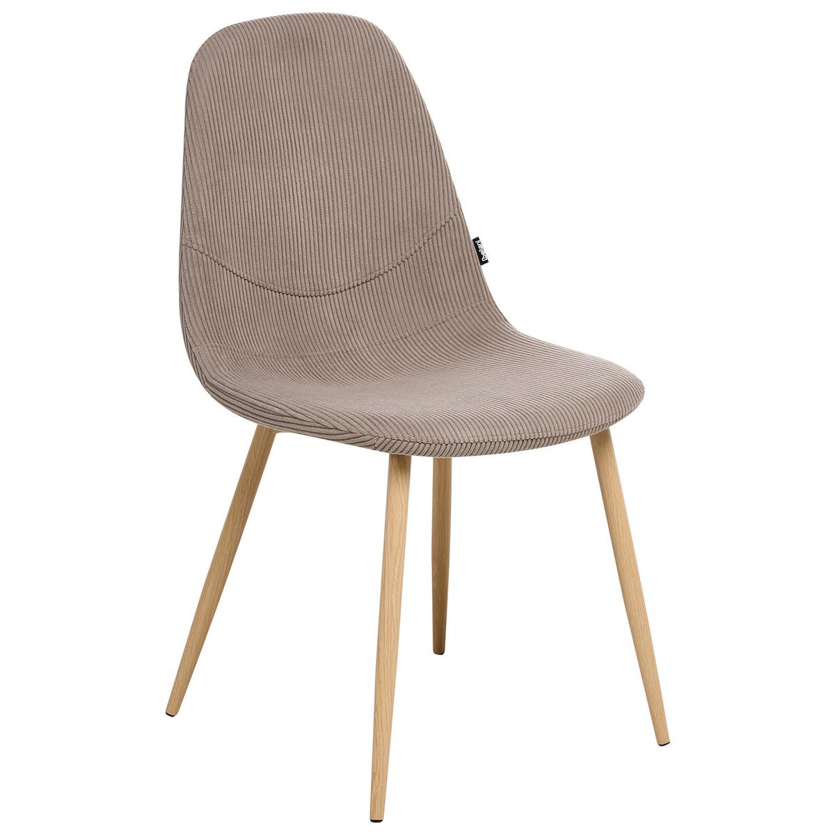 ESSZIMMERSTUHL 2er-Set Beige Hilden - Taupe/Braun, Textil (43/84/52cm) - Beliani