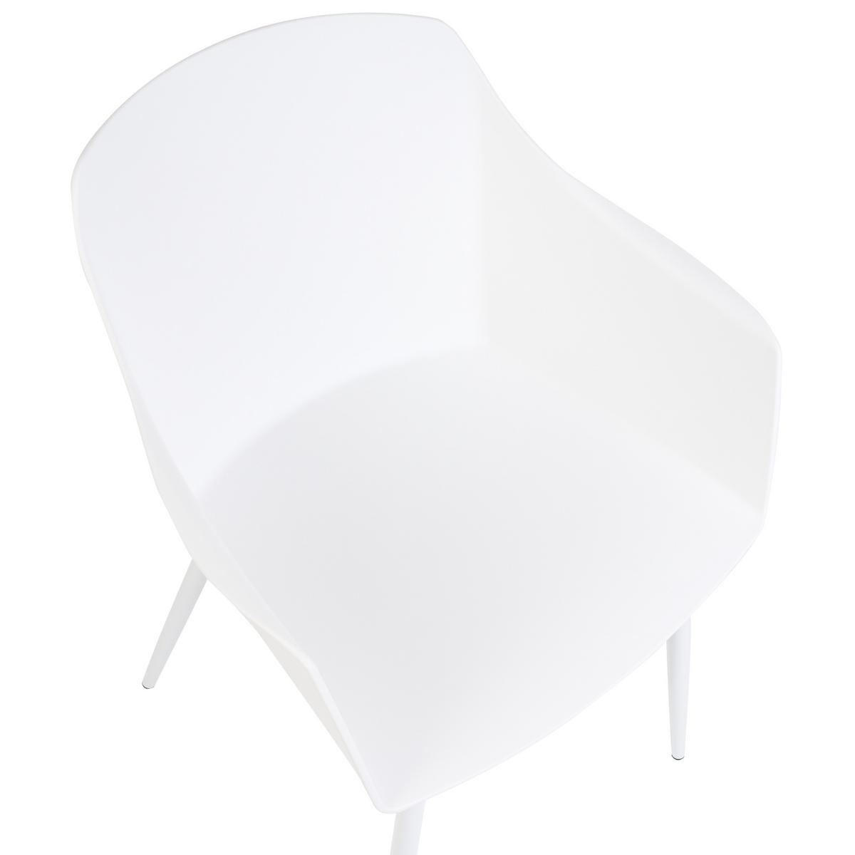 ESSZIMMERSTUHL 2er-Set Kunststoff Weiß Fonda - Weiß, Kunststoff/Metall (57/83/51cm) - Beliani