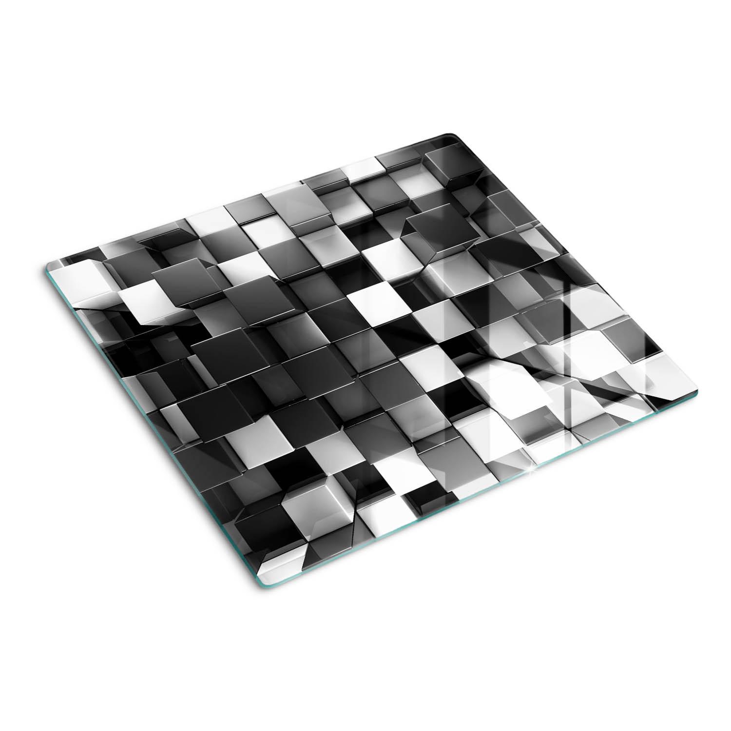 GLASPLATTE 60x52 cm Würfelabstraktion - Silberfarben, Glas (60/0.4/52cm) - TULUP