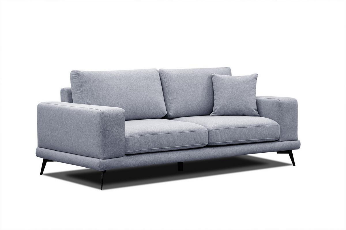 SOFA MEDIOLANE 2,5-Sitzer, hellblau - Hellblau, Holzwerkstoff/Textil (203/87/96cm) - Wozimo