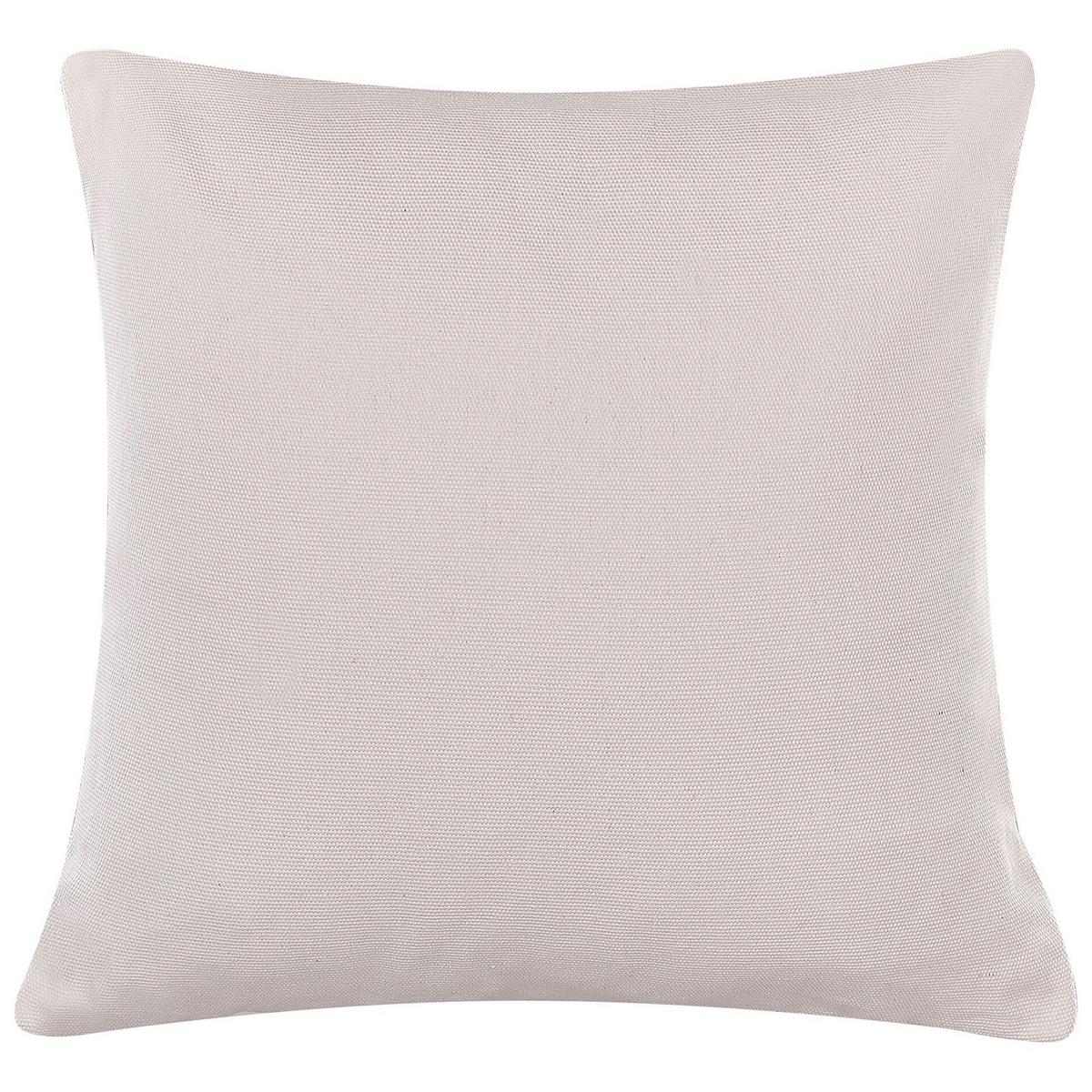 DEKOKISSEN 2er-Set Taupe 45/45 cm Fatsia - Graubraun, Naturmaterialien/Textil (45/45cm) - Beliani