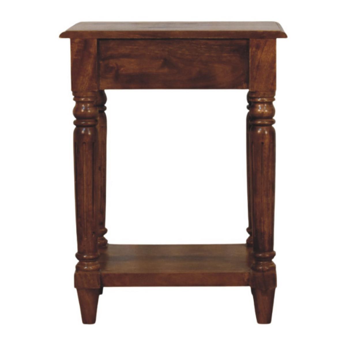 BEISTELLTISCH Rich-Kastanien-Finish, 1 Schublade, 1 großes Regal, Braun - Dunkelbraun, Holz (45/35/60cm) - Artisan Furniture