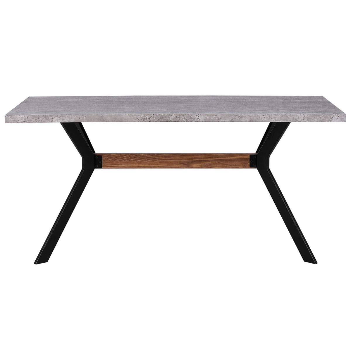 ESSTISCH 160/90/75 cm Hellgrau Rechteckig Benson - Grau, Holzwerkstoff (160/90/75cm) - Beliani