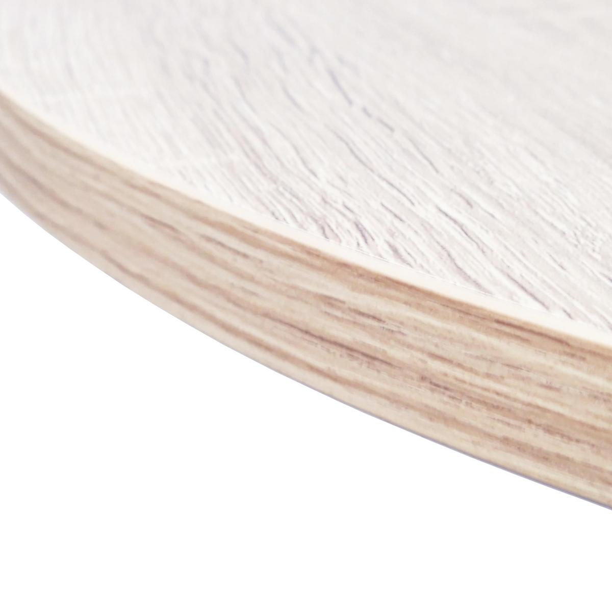 ESSTISCH Rund eiche, Beine aus Metall weiß lackiert, 90/90/77cm - Eichefarben/Weiß, Holzwerkstoff (90/90/77cm) - Skraut Home