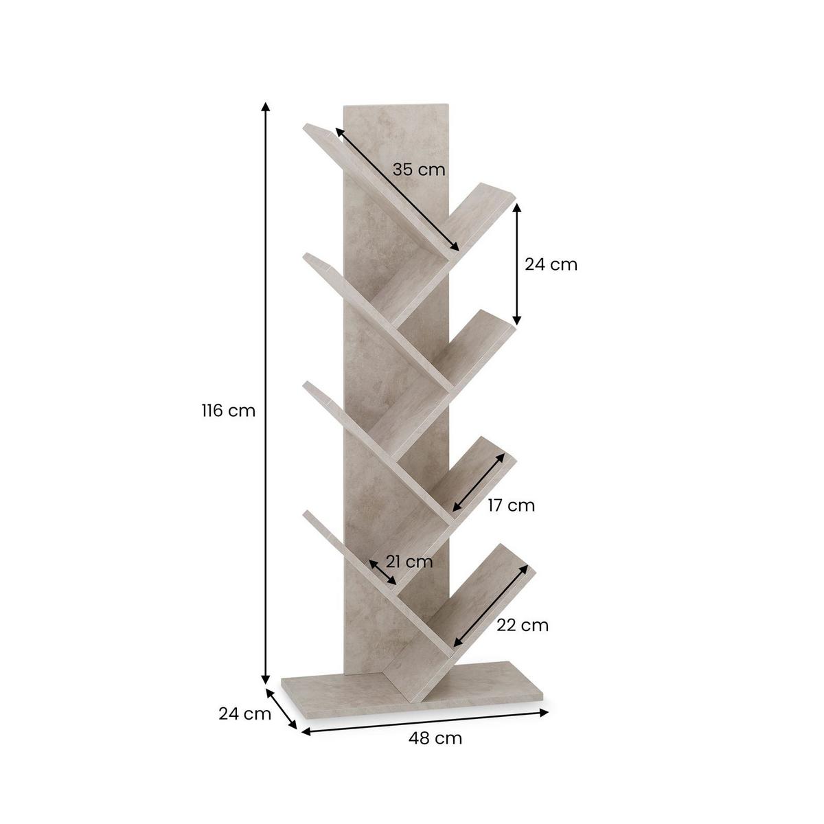 BÜCHERREGAL JULES Betonoptik - Grau, Holzwerkstoff (48/116/23cm) - IDIMEX