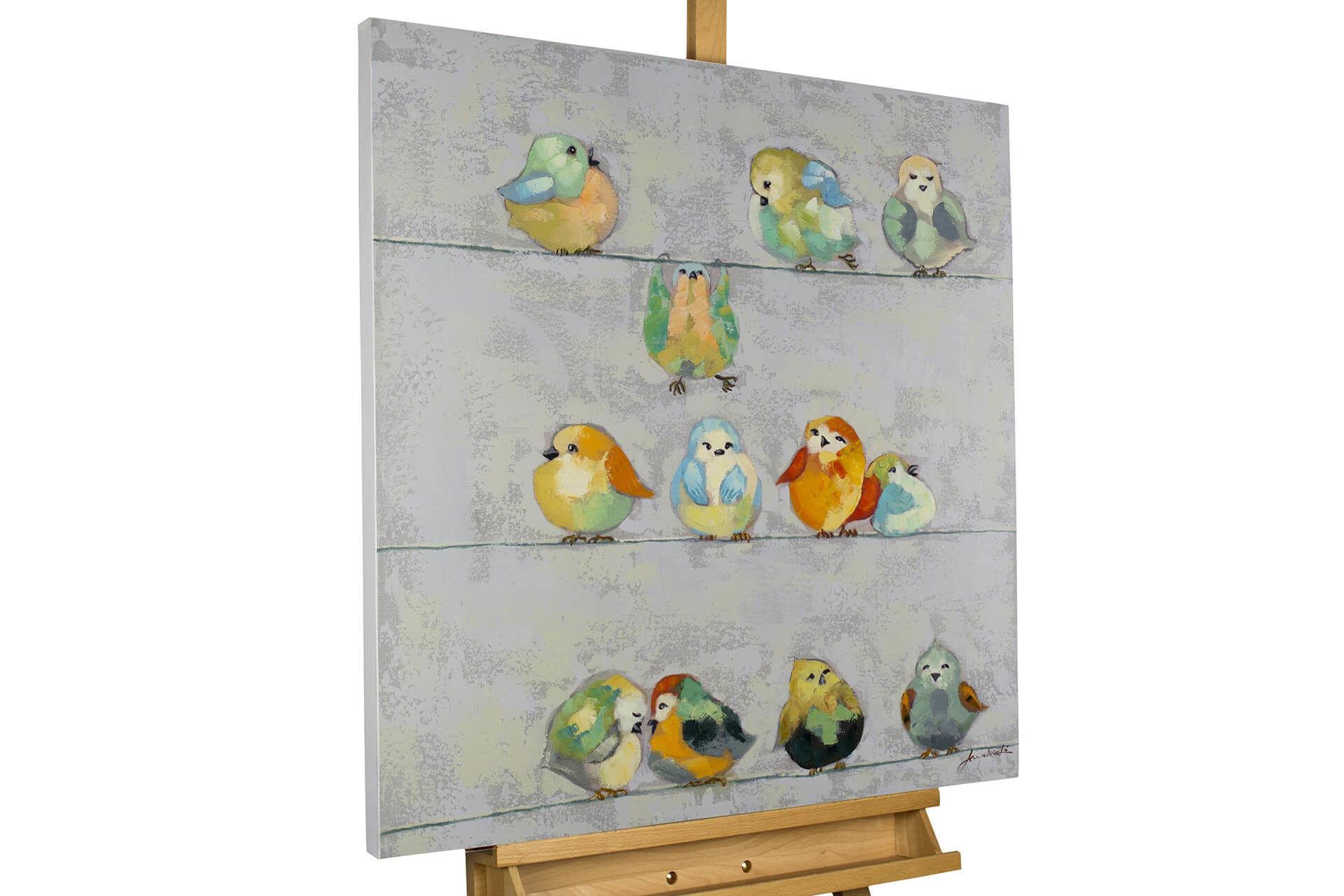 ACRYLBILD HANDGEMALT 80/80 cm - Grau, Holz/Textil (80/80cm) - KUNSTLOFT